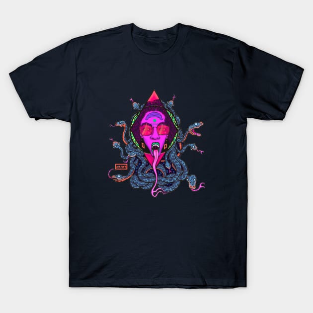 Vapor Wave Medusa T-Shirt by Jacob Wayne Bryner 